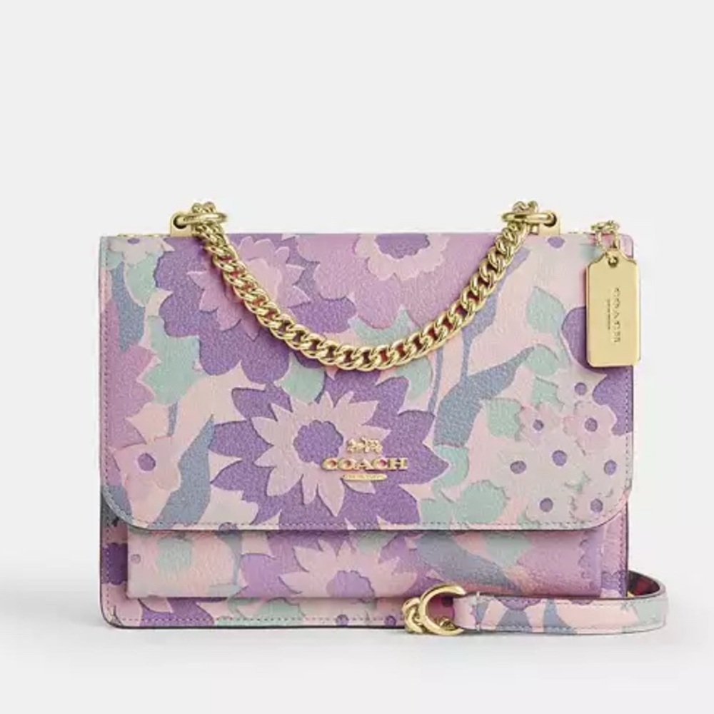Coach Klare Floral Crossbody Bag in Purple and Pink